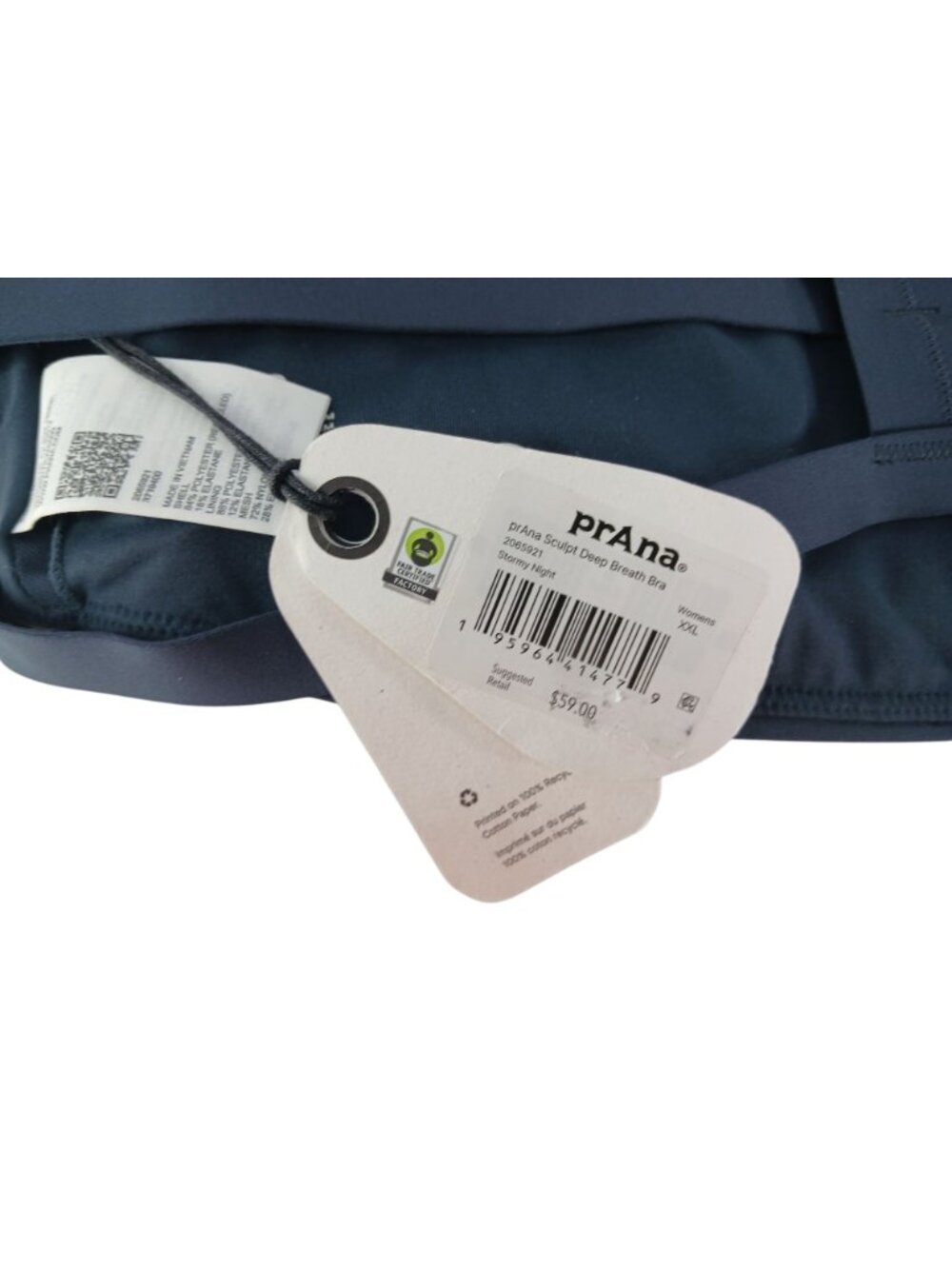 Prana Womens Sculpt Deep Breath Bra Size XXL Gray Strappy Yoga Sports Athleisure - Picture 8 of 8
